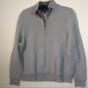 Brooks Brothers Gray Quarter Zip 100% Supima Cotton Sweater Pullover *SNAG
